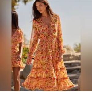 NEW MISA LOS ANGELES nora dress in golden flora XS